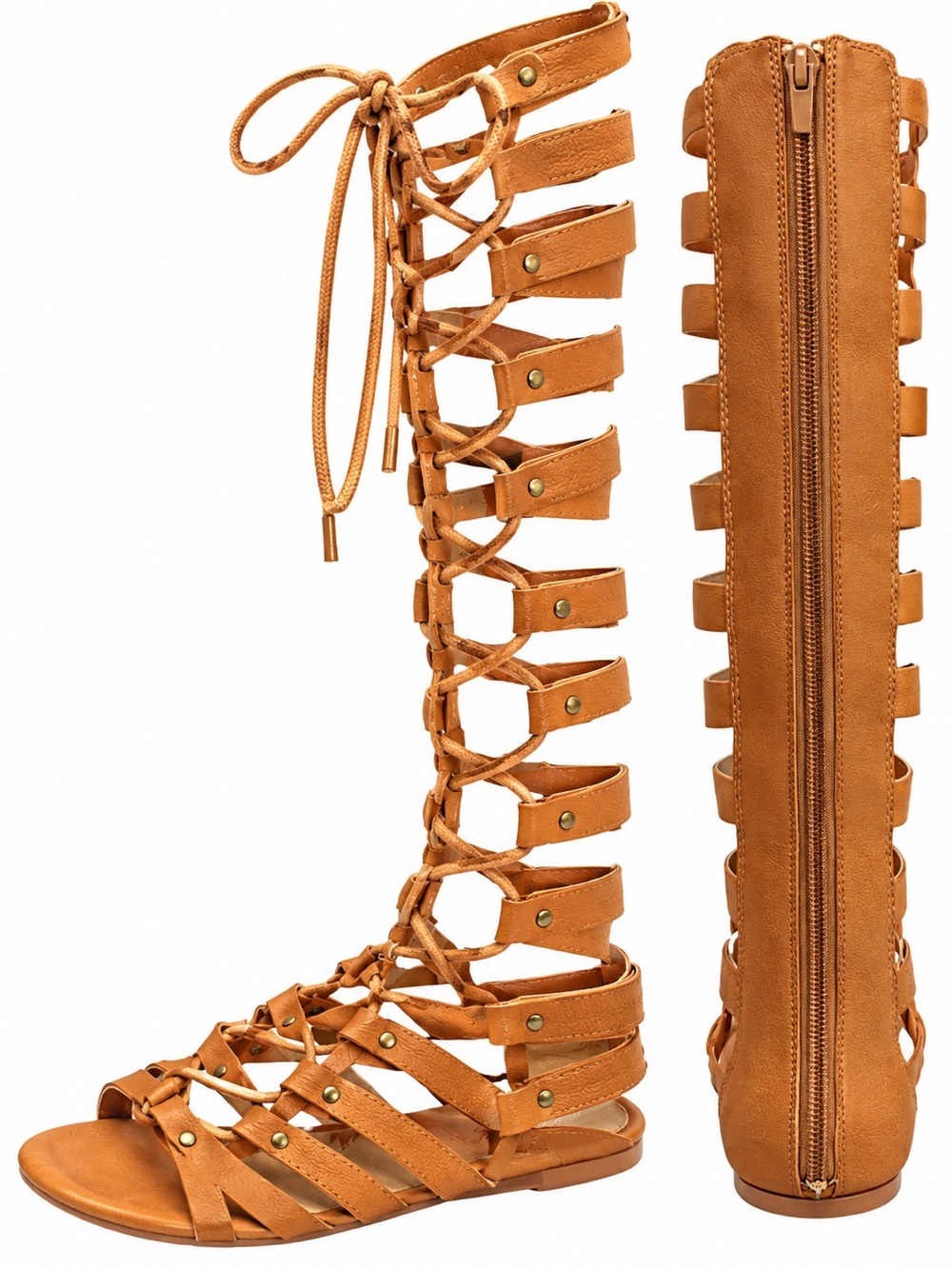 American Rag Tall Lace-Up Gladiator Sandals - Tan